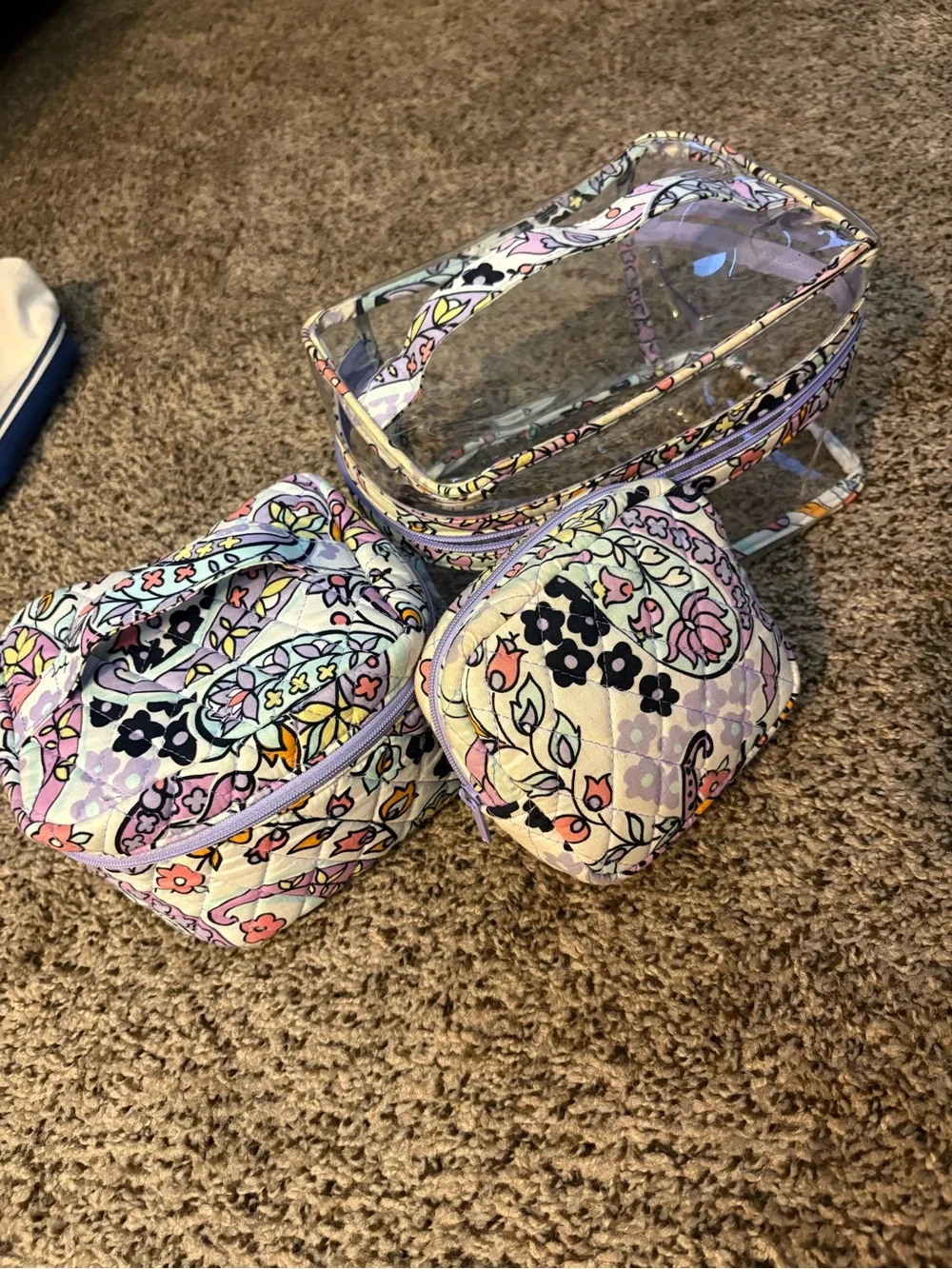 Vera Bradley Pastel Floral Clear Travel Cosmetic Bag